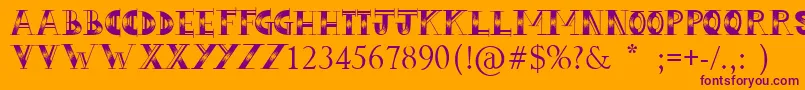 LoveHue Font – Purple Fonts on Orange Background