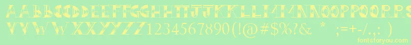 LoveHue Font – Yellow Fonts on Green Background