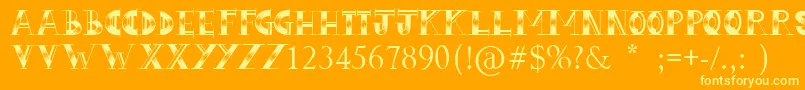 Fonte LoveHue – fontes amarelas em um fundo laranja