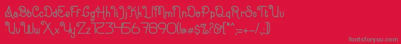 Eugiene Font – Gray Fonts on Red Background