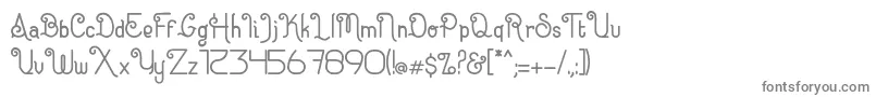 Eugiene-fontti – harmaat kirjasimet valkoisella taustalla