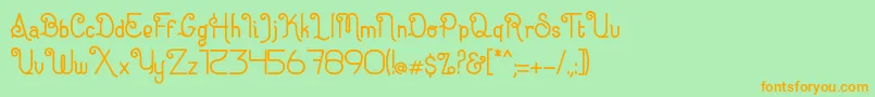 Eugiene Font – Orange Fonts on Green Background