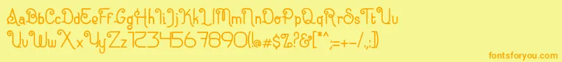 Eugiene Font – Orange Fonts on Yellow Background