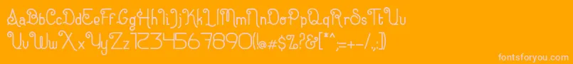 Eugiene Font – Pink Fonts on Orange Background