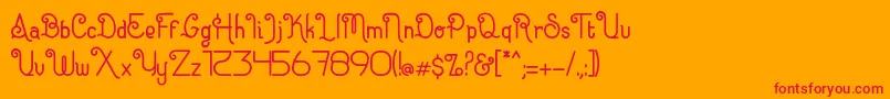 Eugiene Font – Red Fonts on Orange Background