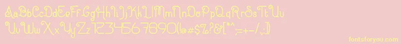 Eugiene Font – Yellow Fonts on Pink Background