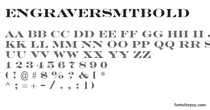 Police EngraversMtBold - Alphabet, Chiffres, Caractères Spéciaux