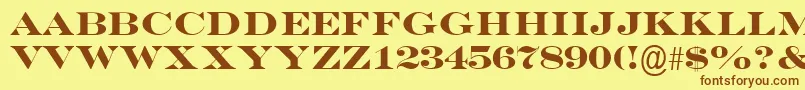 EngraversMtBold Font – Brown Fonts on Yellow Background