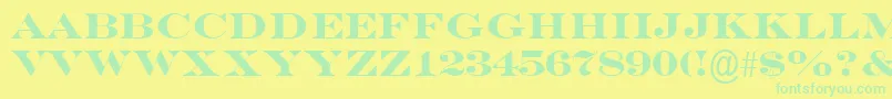 Police EngraversMtBold – polices vertes sur fond jaune