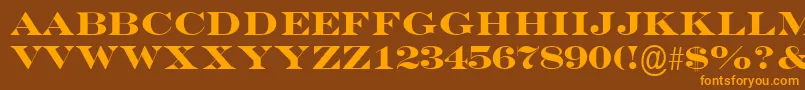 EngraversMtBold Font – Orange Fonts on Brown Background