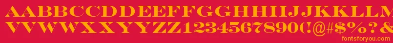 Więcej informacji o czcionce EngraversMtBold Czcionka EngraversMtBold – pomarańczowe czcionki na czerwonym tle