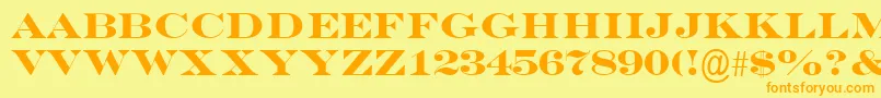 EngraversMtBold Font – Orange Fonts on Yellow Background