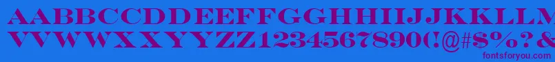 EngraversMtBold Font – Purple Fonts on Blue Background