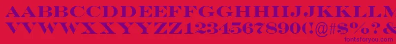 EngraversMtBold-Schriftart – Violette Schriften auf rotem Hintergrund