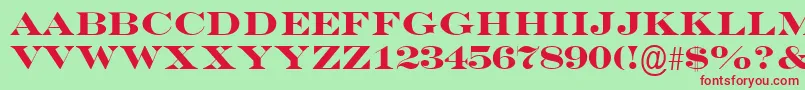 EngraversMtBold Font – Red Fonts on Green Background