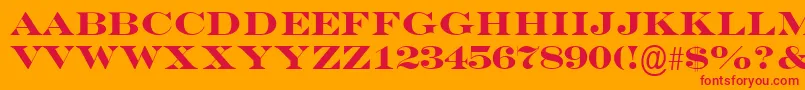 フォントEngraversMtBold – オレンジの背景に赤い文字