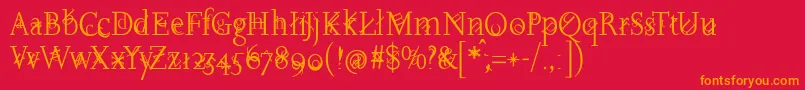 Joaoimprovisations Font – Orange Fonts on Red Background