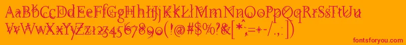 Joaoimprovisations Font – Red Fonts on Orange Background