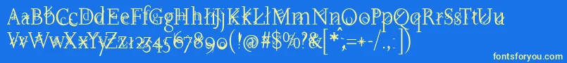 Joaoimprovisations Font – Yellow Fonts on Blue Background