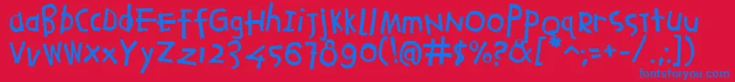 Agrafiell Font – Blue Fonts on Red Background