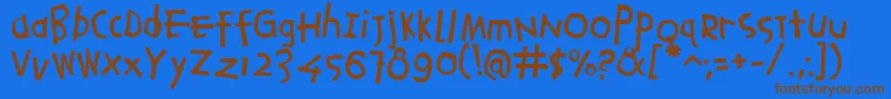 Agrafiell Font – Brown Fonts on Blue Background