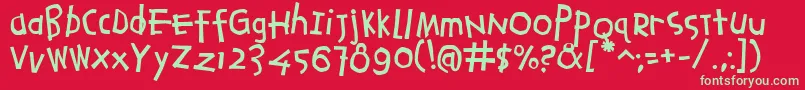 Agrafiell Font – Green Fonts on Red Background