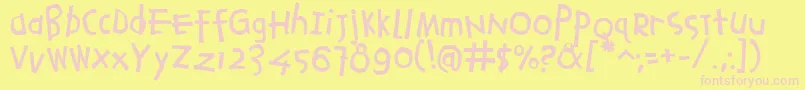 Agrafiell Font – Pink Fonts on Yellow Background