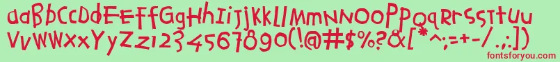 Agrafiell Font – Red Fonts on Green Background