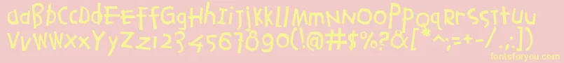 Agrafiell Font – Yellow Fonts on Pink Background