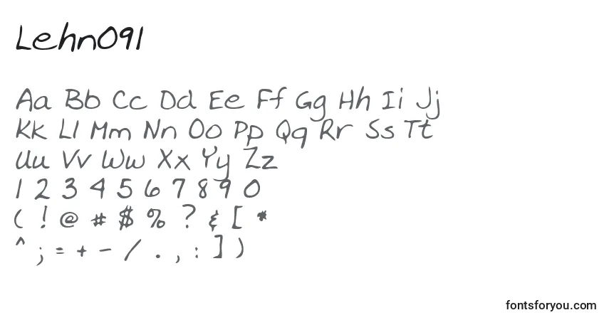 Lehn091-fontti – aakkoset, numerot, erikoismerkit