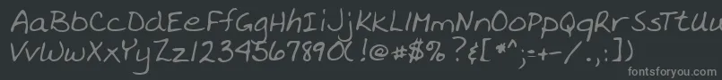 Czcionka Lehn091 – szare czcionki na czarnym tle