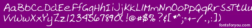Lehn091-Schriftart – Weiße Schriften auf violettem Hintergrund
