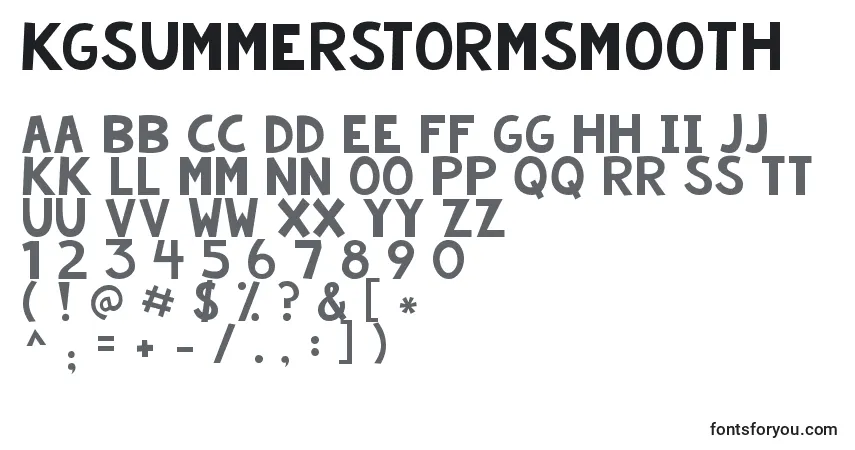 Шрифт Kgsummerstormsmooth – алфавит, цифры, специальные символы