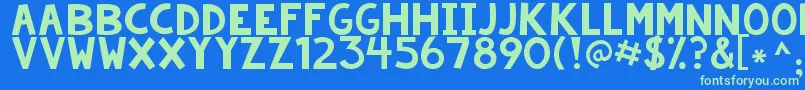 Kgsummerstormsmooth Font – Green Fonts on Blue Background