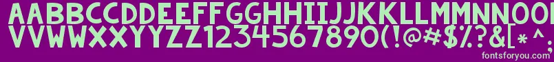 Kgsummerstormsmooth Font – Green Fonts on Purple Background