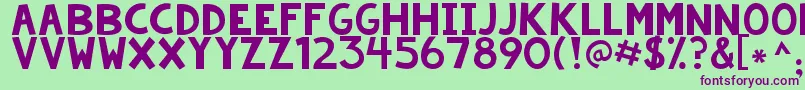 Kgsummerstormsmooth Font – Purple Fonts on Green Background