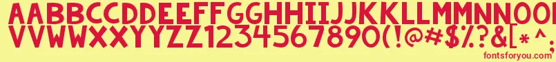 Kgsummerstormsmooth Font – Red Fonts on Yellow Background