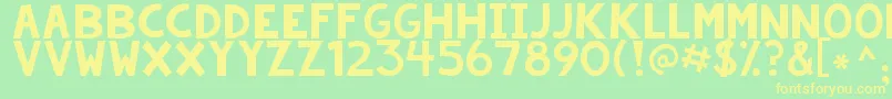 Kgsummerstormsmooth Font – Yellow Fonts on Green Background