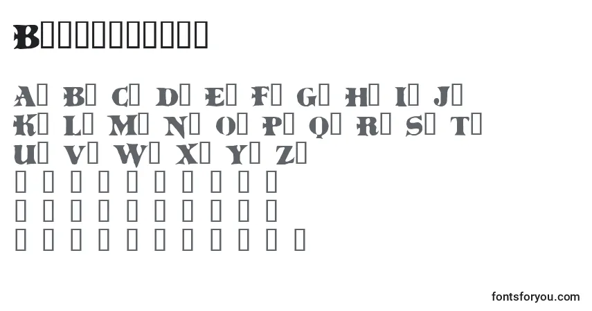 A fonte Boinkomatic – alfabeto, números, caracteres especiais