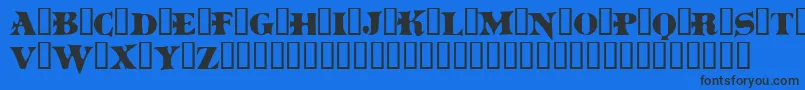 Boinkomatic-Schriftart – Schwarze Schriften auf blauem Hintergrund