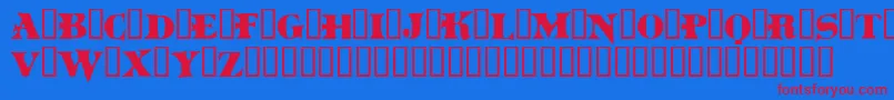 Boinkomatic Font – Red Fonts on Blue Background