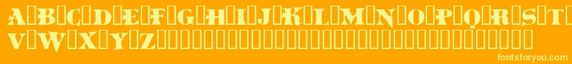 Boinkomatic-Schriftart – Gelbe Schriften auf orangefarbenem Hintergrund