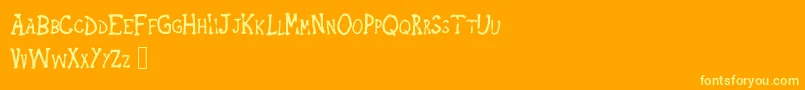 IndernikCharcoal-fontti – keltaiset fontit oranssilla taustalla