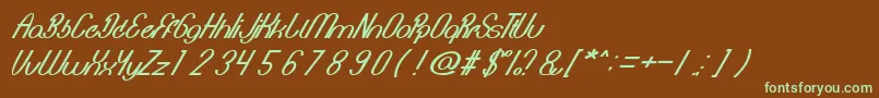 BionicHeart Font – Green Fonts on Brown Background