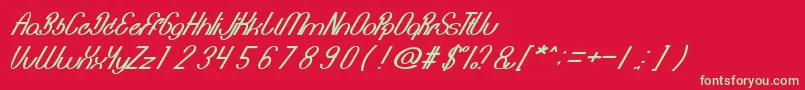 BionicHeart Font – Green Fonts on Red Background