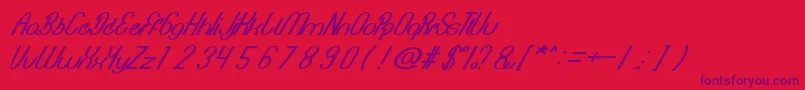 BionicHeart Font – Purple Fonts on Red Background