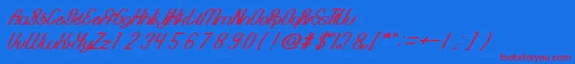 BionicHeart Font – Red Fonts on Blue Background