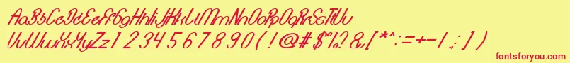 BionicHeart Font – Red Fonts on Yellow Background