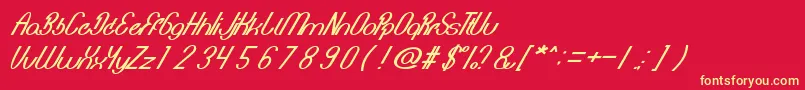 BionicHeart Font – Yellow Fonts on Red Background