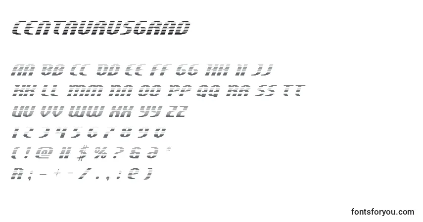 A fonte Centaurusgrad – alfabeto, números, caracteres especiais